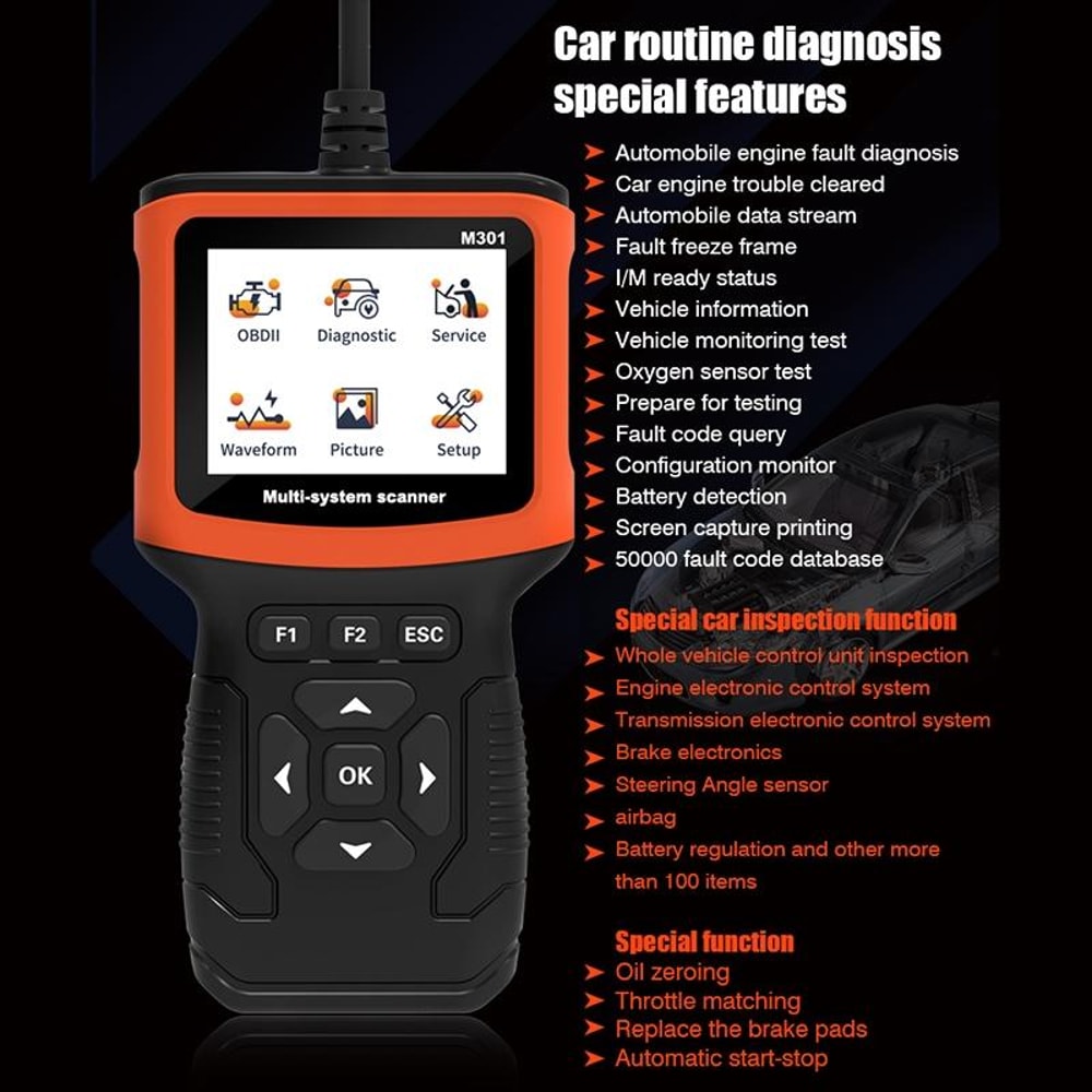 Car Code Reader & Diagnostic Scanner Fault Detector Tool