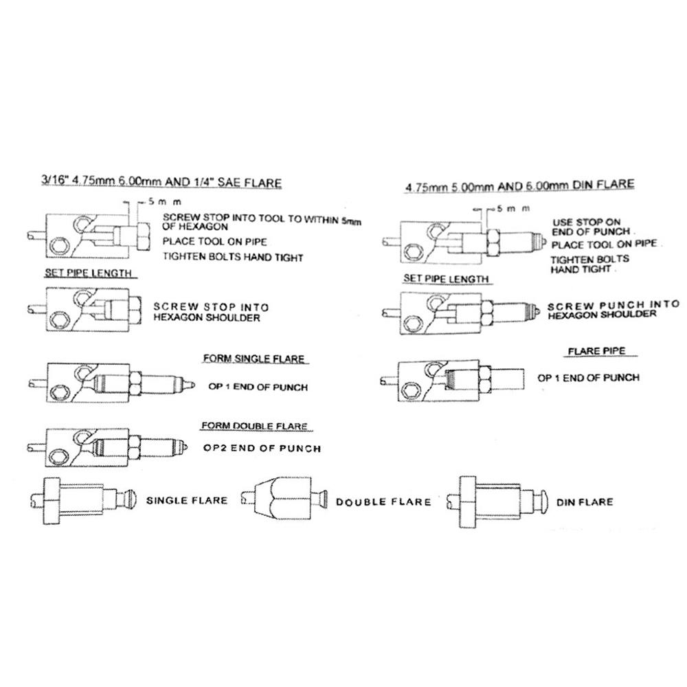 Brake Line Flaring Tool SAE Double Flare Kit for Automotive Brake Pipe Repair