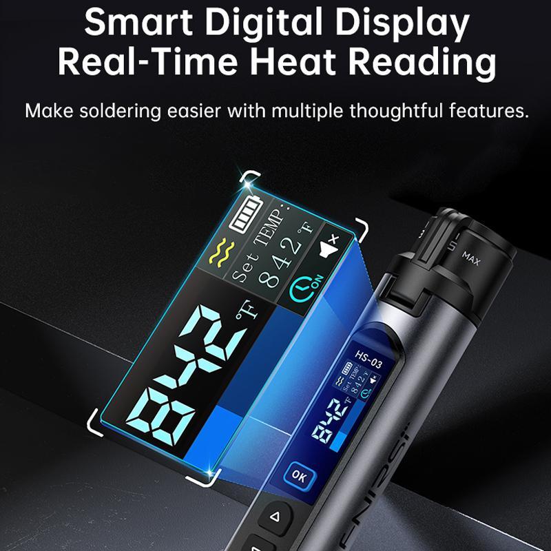 Wireless Soldering Iron Kit Screen Temperature Controlled Portable Repair Tool