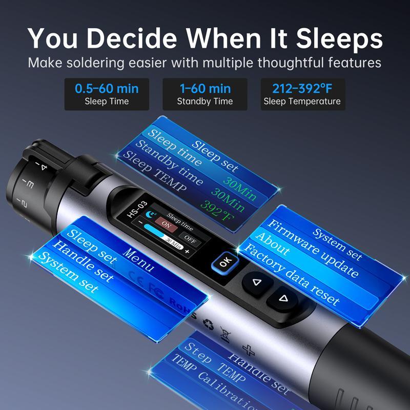Wireless Soldering Iron Kit Screen Temperature Controlled Portable Repair Tool