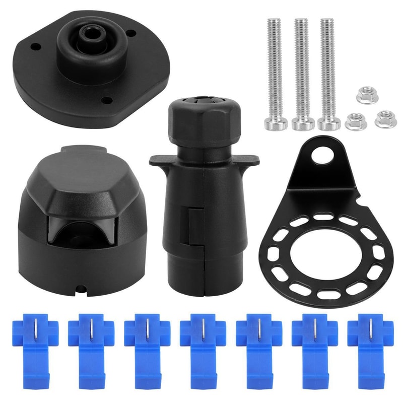 Automotive Connector Kit Trailer Socket Wiring Plug Heavy Duty Copper Pin
