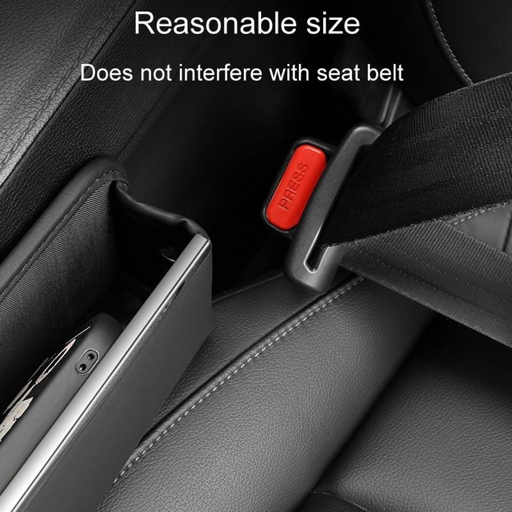 Universal Car Seat Gap Organizer Leather Seat Seam Storage Bag With Charging Holes 5