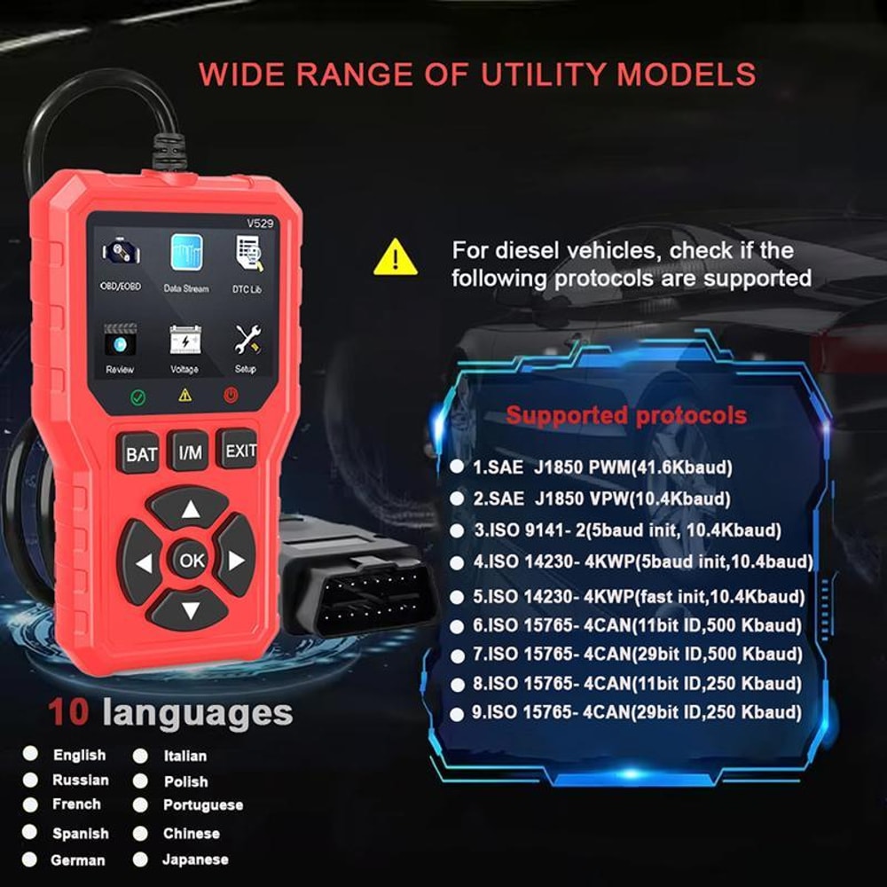 Car Engine Fault Code Reader Diagnostic Tool for Vehicle Diagnostics