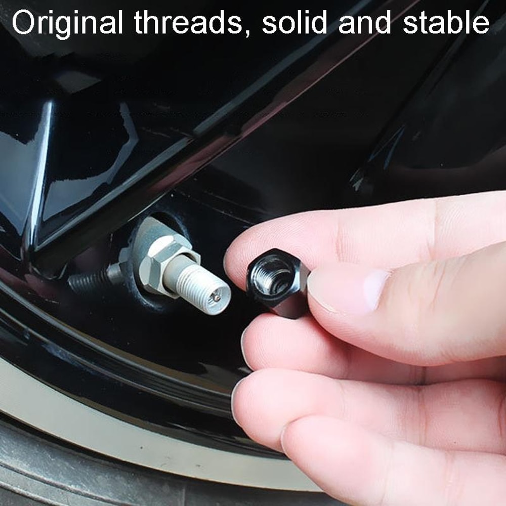 Skeleton Metal Tire Valve Caps Set Universal Valve Stem Caps, Black Alloy Tire Caps