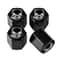 Skeleton Metal Tire Valve Caps Set Universal Valve Stem Caps, Black Alloy Tire Caps