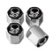 Skeleton Metal Tire Valve Caps Set Universal Valve Stem Caps, Black Alloy Tire Caps
