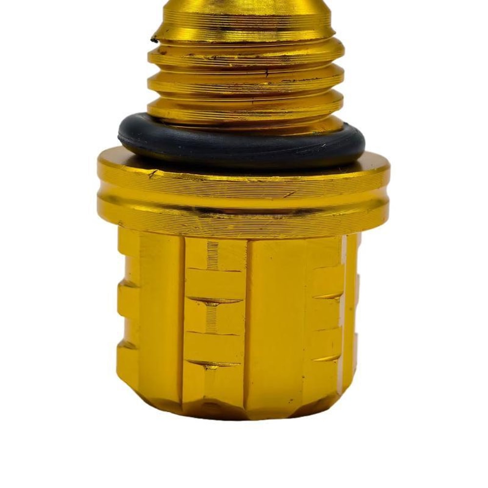 CNC Aluminum Alloy Hexagonal Plum Blossom Motorcycle Oil Dipstick Decoration Yellow