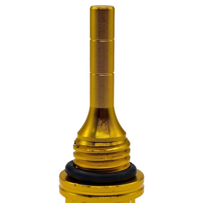 CNC Aluminum Alloy Hexagonal Plum Blossom Motorcycle Oil Dipstick Decoration Yellow