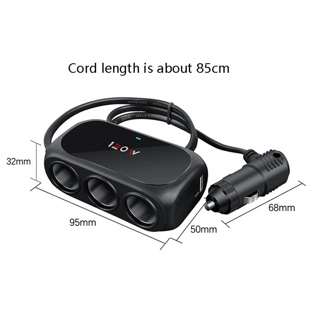 Car Charger Cigarette Lighter Adapter Multi Port Charging Hub
