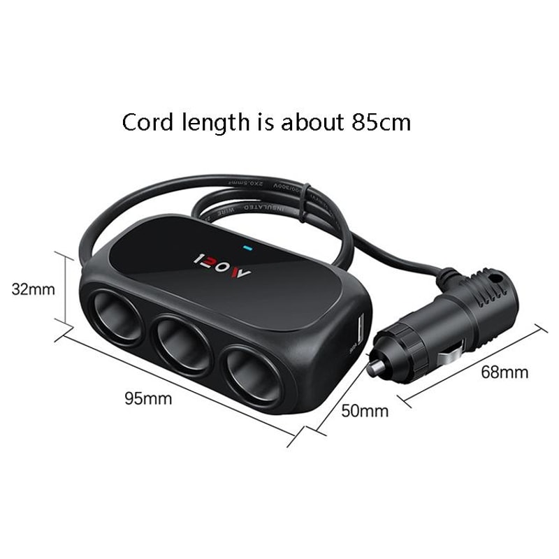 Car Charger Cigarette Lighter Adapter Multi Port Charging Hub