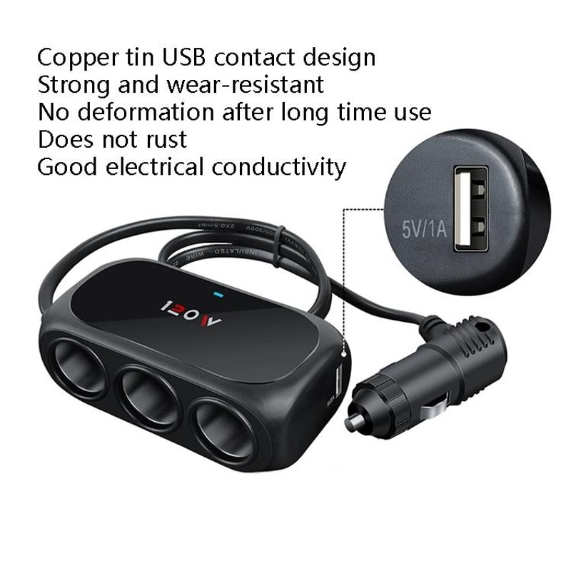 Car Charger Cigarette Lighter Adapter Multi Port Charging Hub