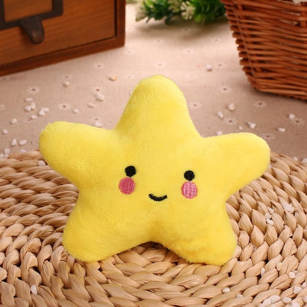 Plush Starfish Squeaky Dog Teething Toy Set Soft Chew Interactive Pet Toy for Puppies & Small Dogs