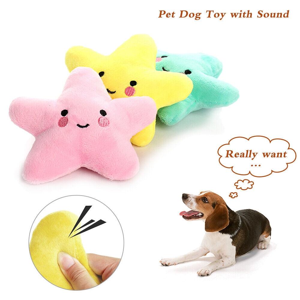 Plush Starfish Squeaky Dog Teething Toy Set Soft Chew Interactive Pet Toy for Puppies & Small Dogs
