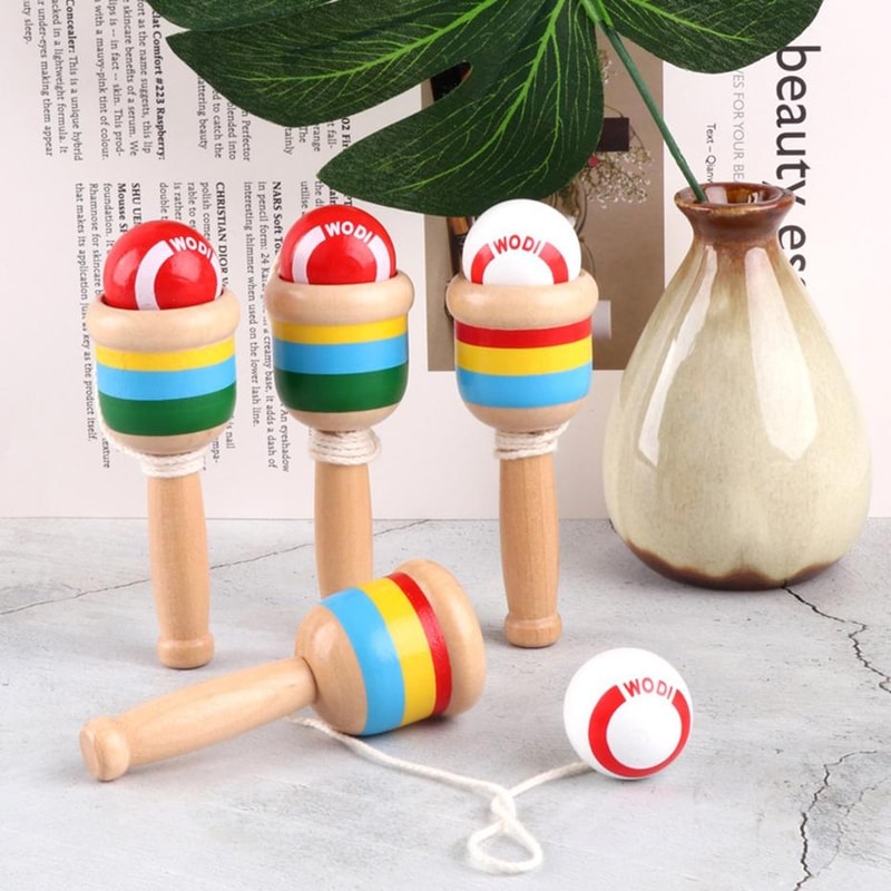 Wooden Juggling Ball Outdoor Sports Toy for Kids Hand-Eye Coordination Training