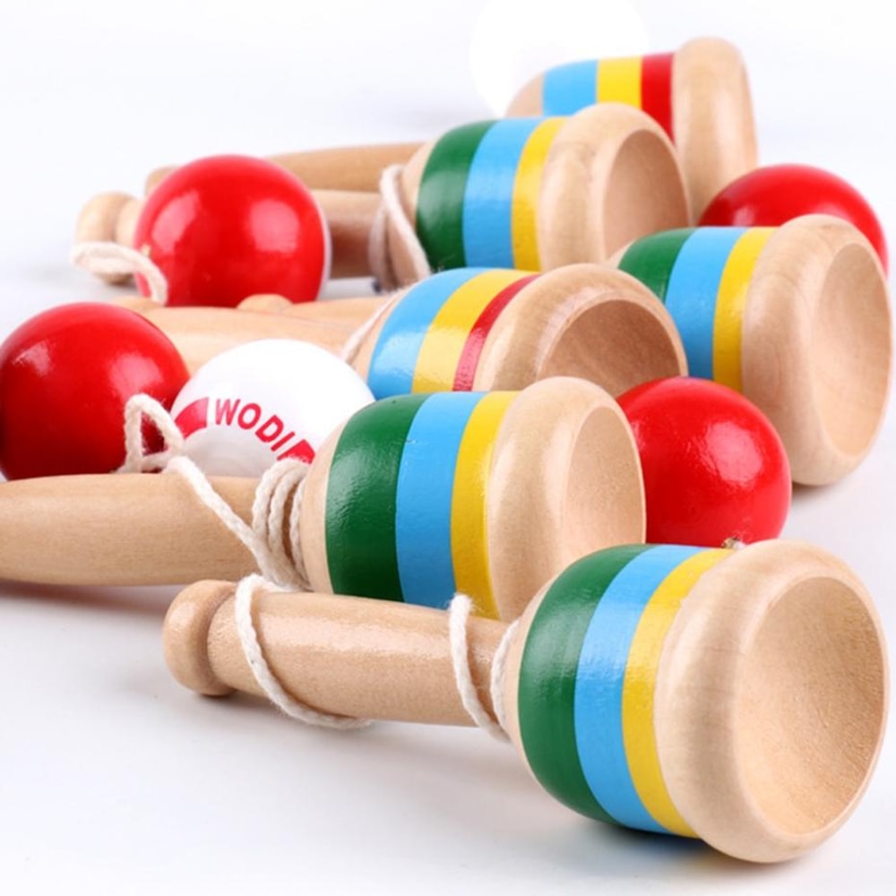 Wooden Juggling Ball Outdoor Sports Toy for Kids Hand-Eye Coordination Training