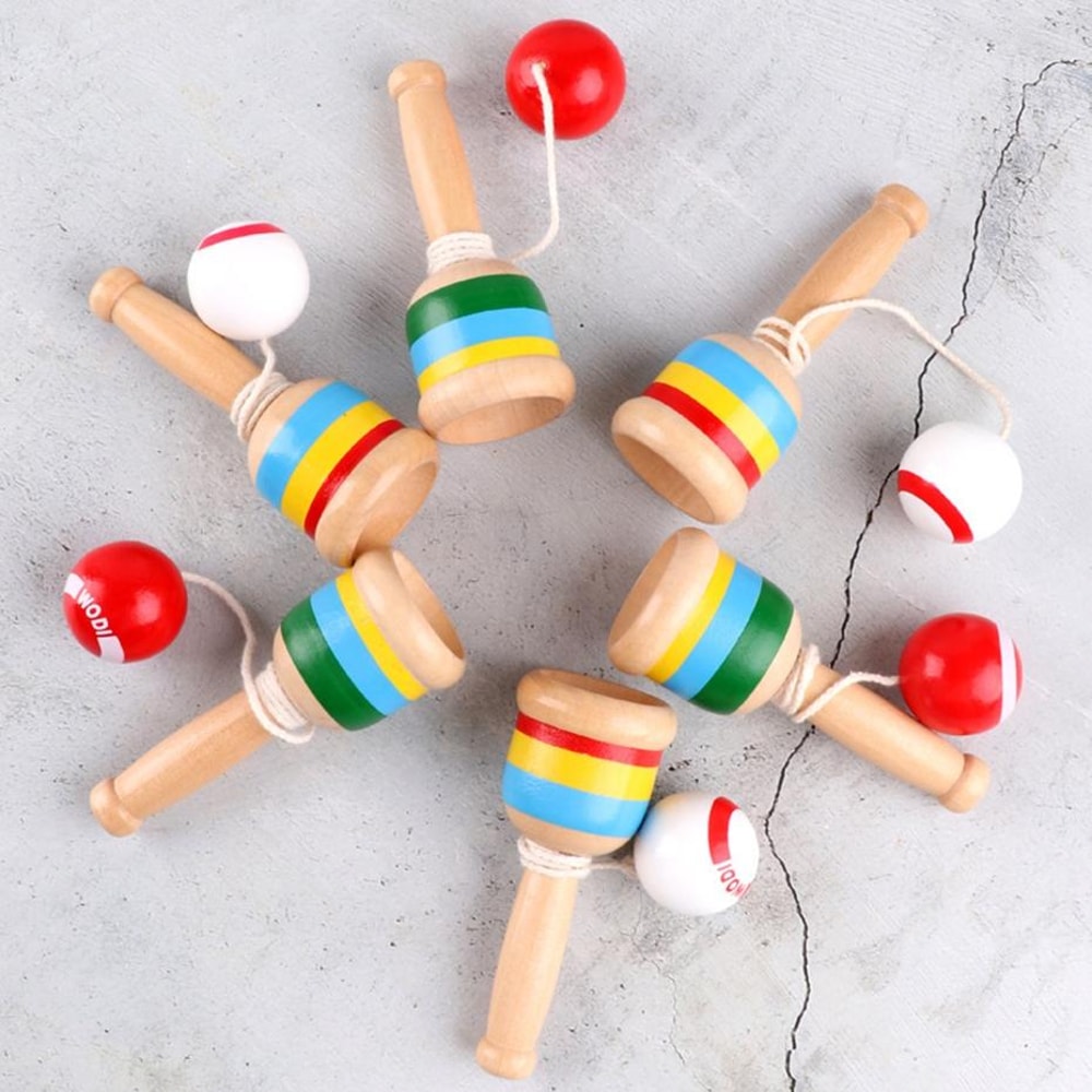 Wooden Juggling Ball Outdoor Sports Toy for Kids Hand-Eye Coordination Training