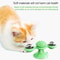 Interactive Cat Turntable Scratch Toy with Suction Cup Base, Windmill Ball Dispenser & Scratching Fun