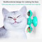 Interactive Cat Turntable Scratch Toy with Suction Cup Base, Windmill Ball Dispenser & Scratching Fun
