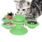 Interactive Cat Turntable Scratch Toy with Suction Cup Base, Windmill Ball Dispenser & Scratching Fun