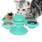 Interactive Cat Turntable Scratch Toy with Suction Cup Base, Windmill Ball Dispenser & Scratching Fun