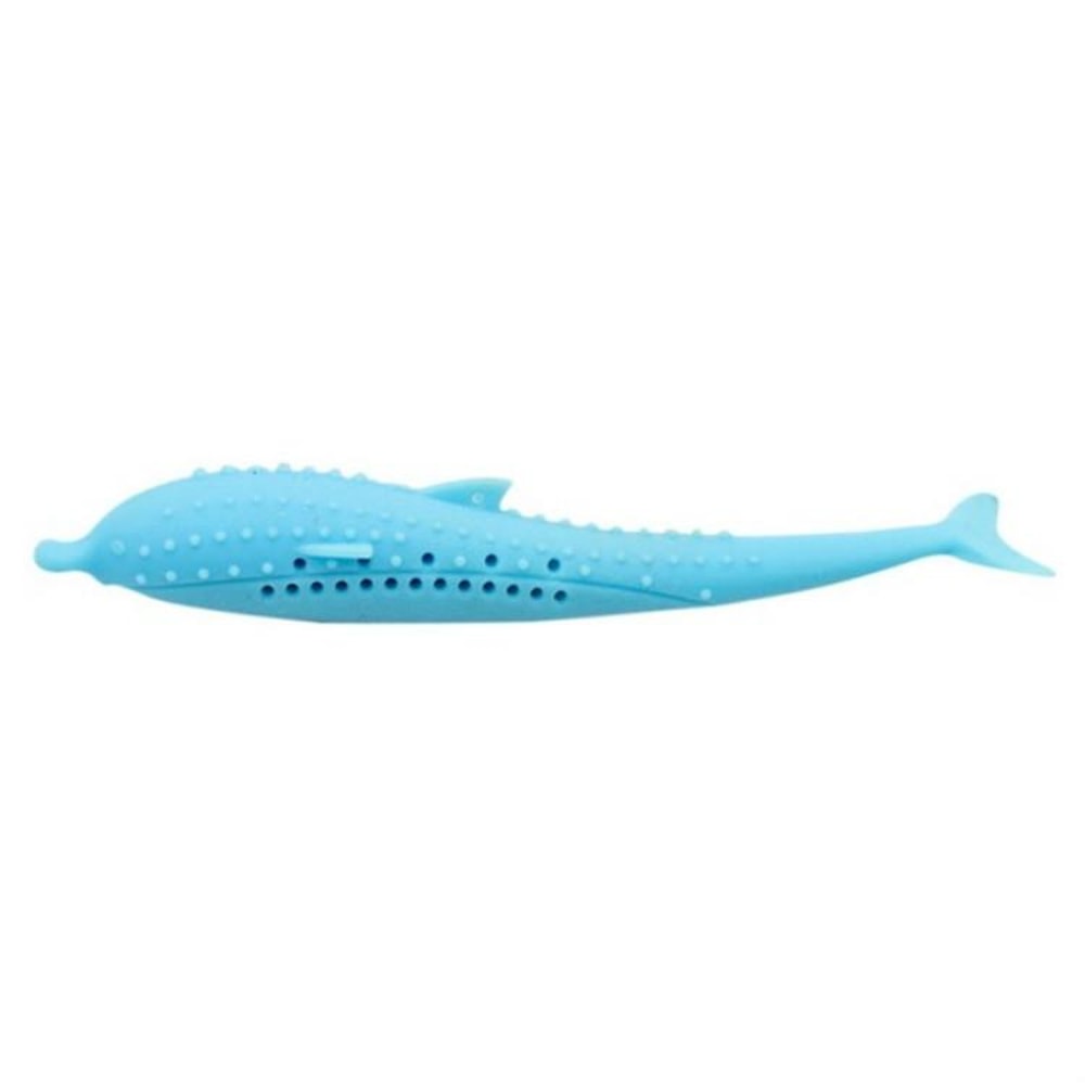 Catnip Dolphin Cat Teeth Cleaning Silicone Chew Toy, Interactive Dental Care Pet Toy for Cats