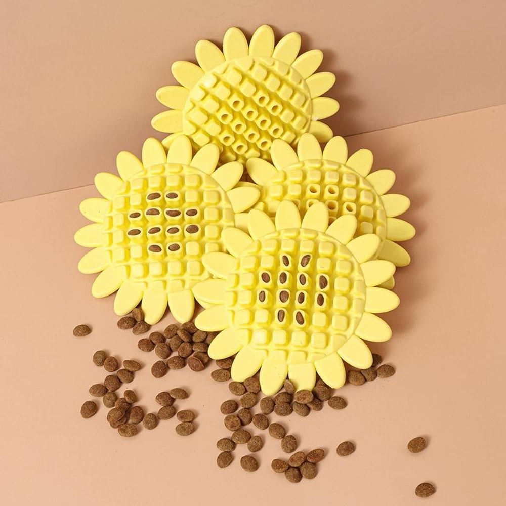 Pet Sunflower Treat Dispensing Dog Chew Toy for Teething & Interactive Play