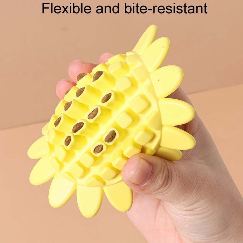 Pet Sunflower Treat Dispensing Dog Chew Toy for Teething & Interactive Play