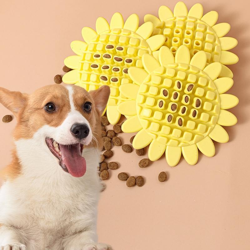 Pet Sunflower Treat Dispensing Dog Chew Toy for Teething & Interactive Play