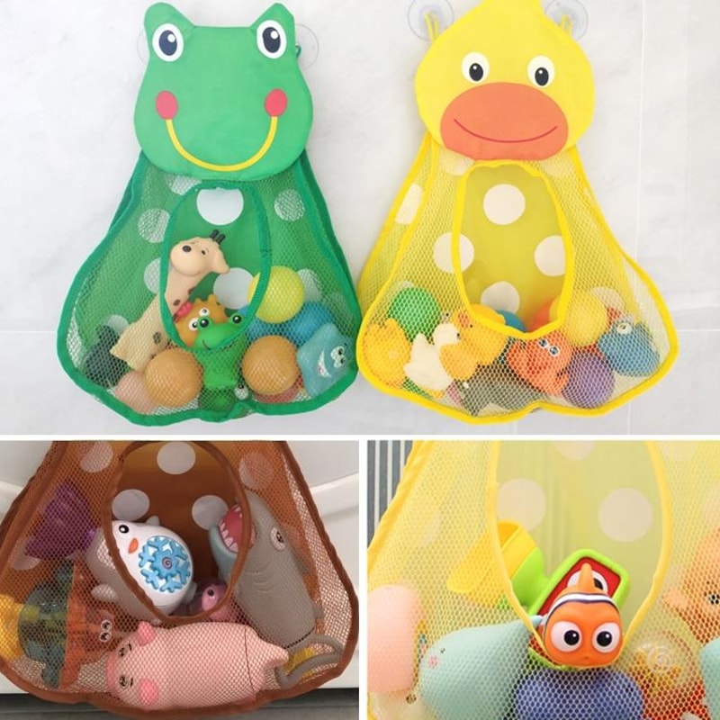 Frog Baby Bath Toy Storage Organizer Mesh Net With Suction Cups For Bathroom Storage 6
