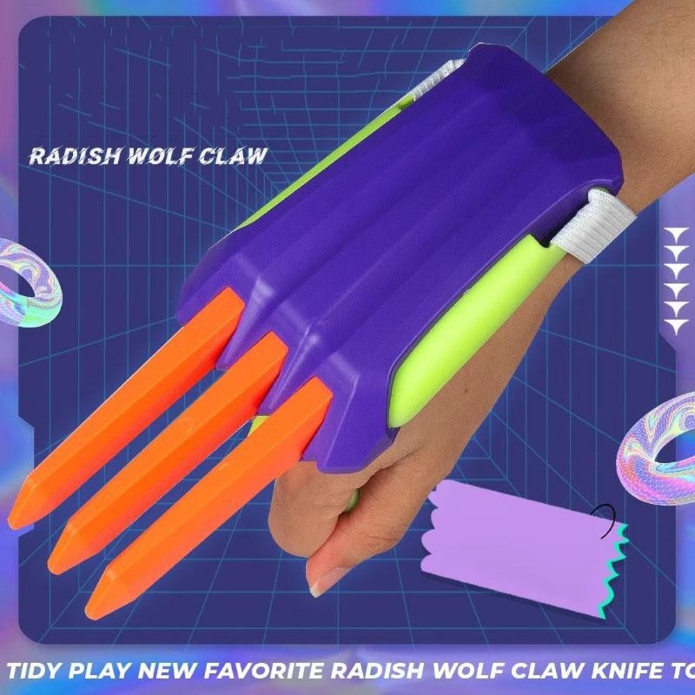 Radish Wolf Claw Retractable Catapult Stress Relief Toy for Kids Interactive Play