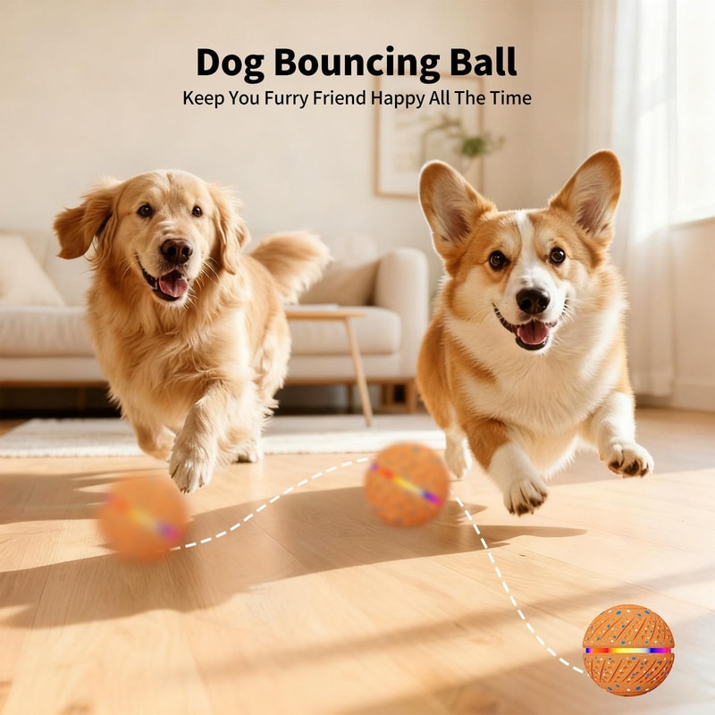 Smart Automatic Pet Toy Ball with LED Interactive Dog Training Ball for Boredom Relief