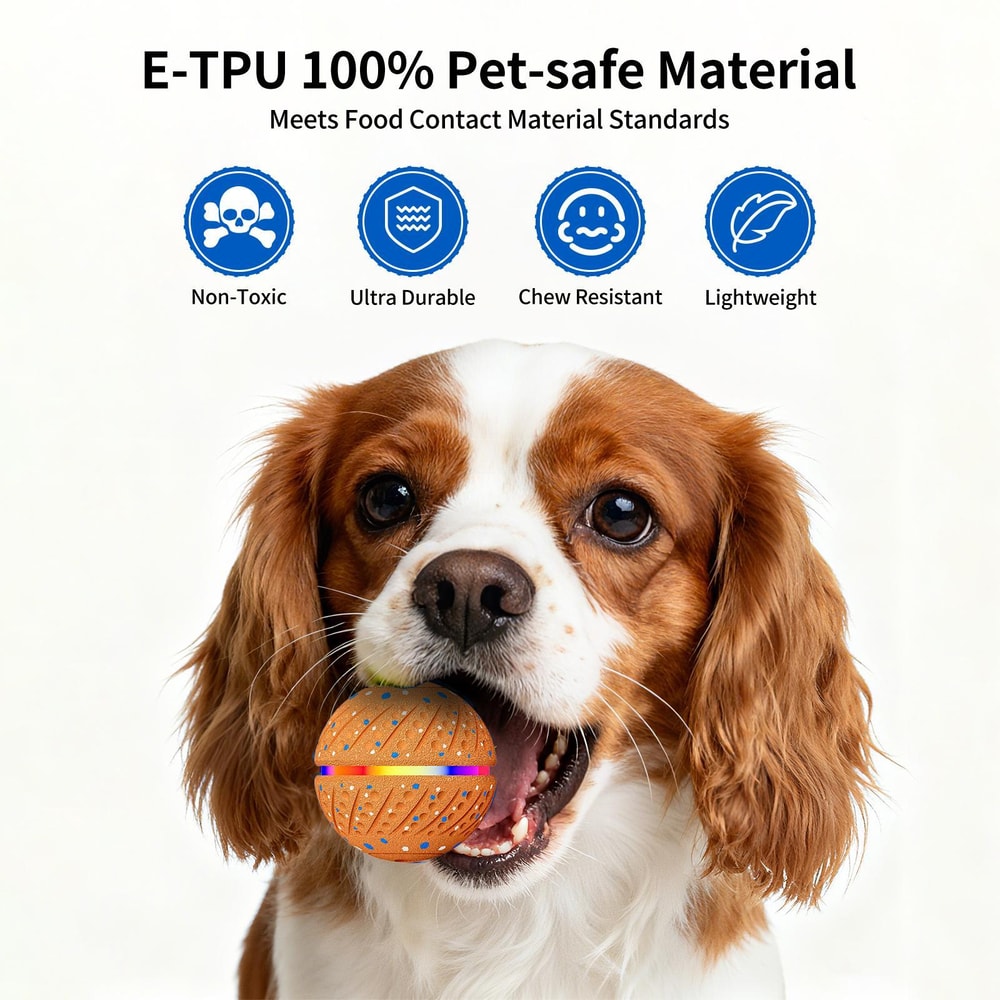 Smart Automatic Pet Toy Ball with LED Interactive Dog Training Ball for Boredom Relief
