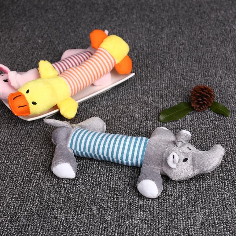 Cute Elephant Squeaky Plush Dog Toy Durable Chew Toy