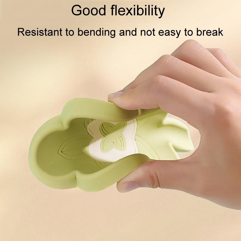 Non Slip Soap Drainage Holder Silicone Bathroom Soap Dish with Soap Dispenser Tray Design