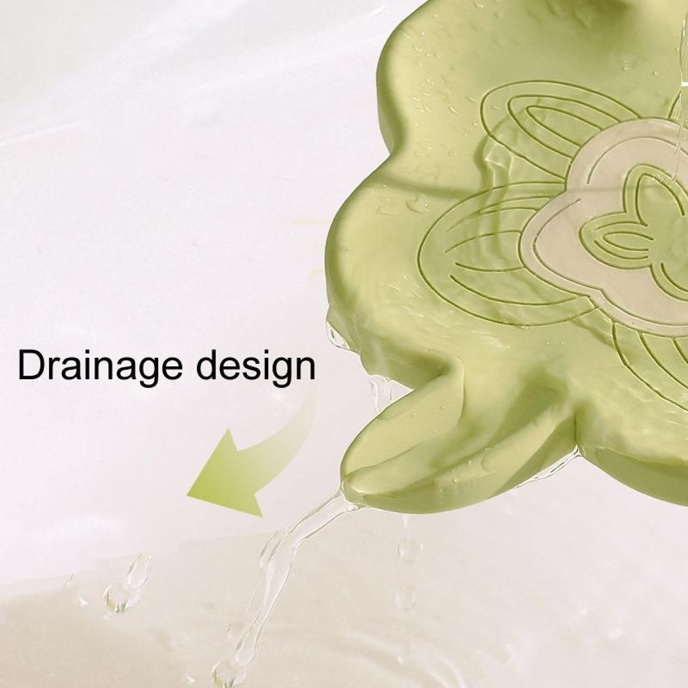 Non Slip Soap Drainage Holder Silicone Bathroom Soap Dish with Soap Dispenser Tray Design