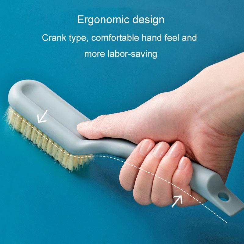 Long Handle Soft Bristle Shoe Cleaning Brush with Hook Ergonomic Multi-Use Household Scrub Brush
