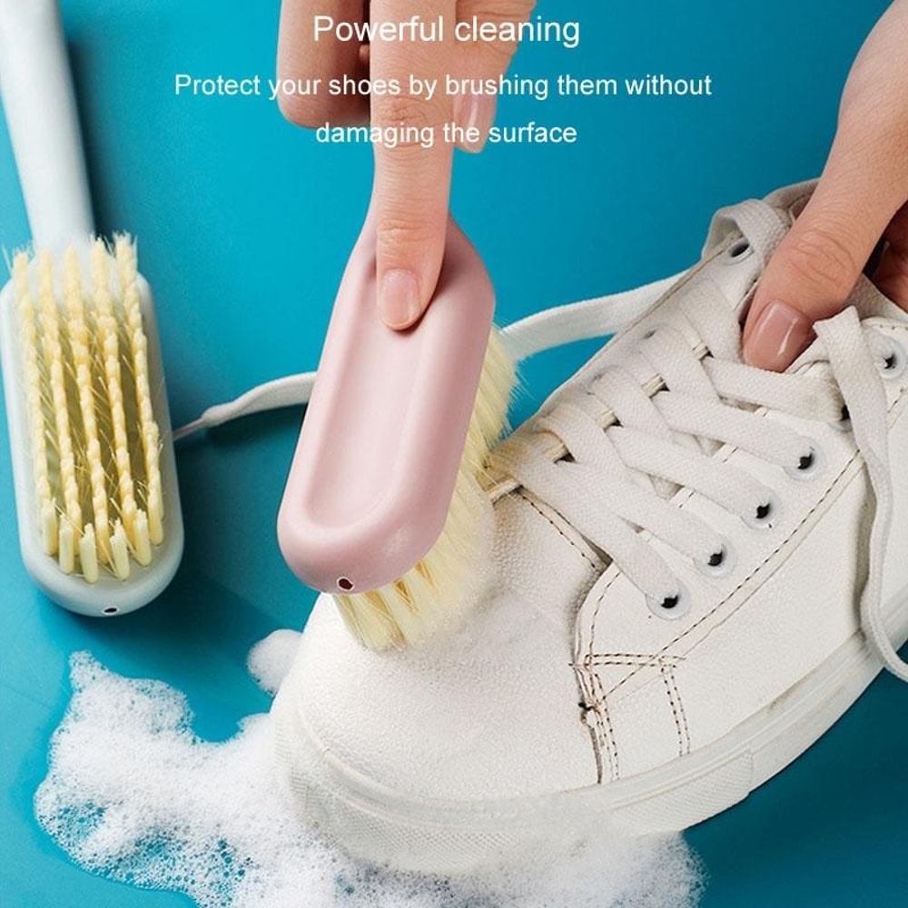 Long Handle Soft Bristle Shoe Cleaning Brush with Hook Ergonomic Multi-Use Household Scrub Brush