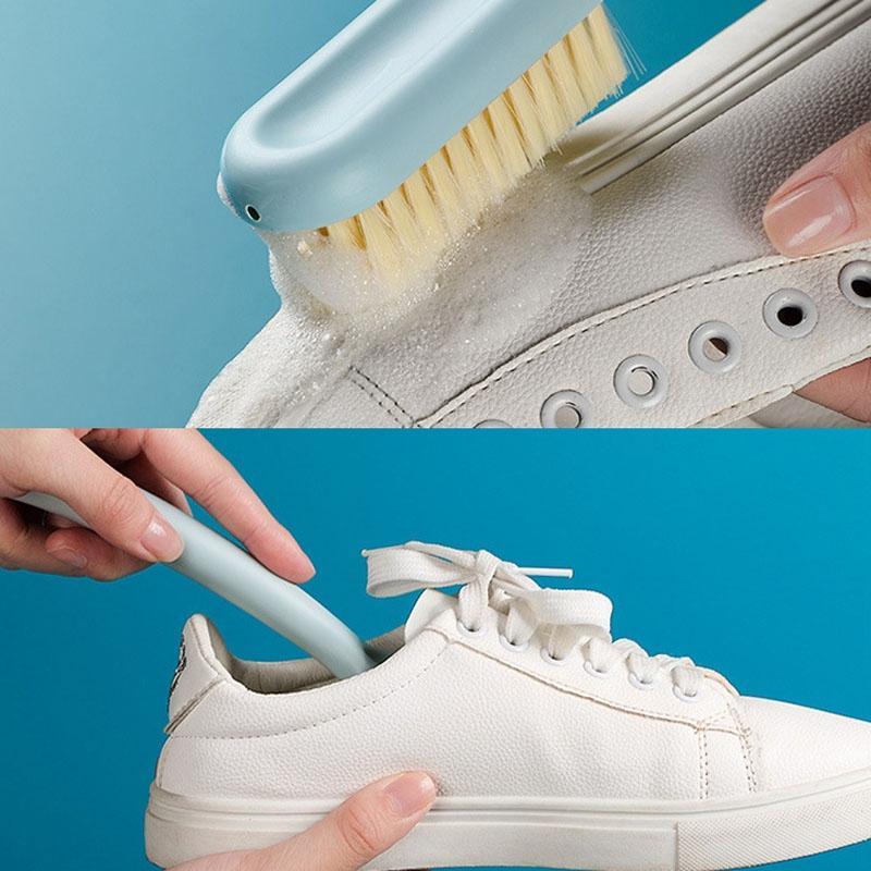 Long Handle Soft Bristle Shoe Cleaning Brush with Hook Ergonomic Multi-Use Household Scrub Brush