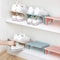 Space-Saving Shoe Organizer Rack with Double Layer Tray Stackable Shoe Storage (Pink)