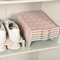 Space-Saving Shoe Organizer Rack with Double Layer Tray Stackable Shoe Storage (Pink)