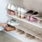 Space-Saving Shoe Organizer Rack with Double Layer Tray Stackable Shoe Storage (Pink)