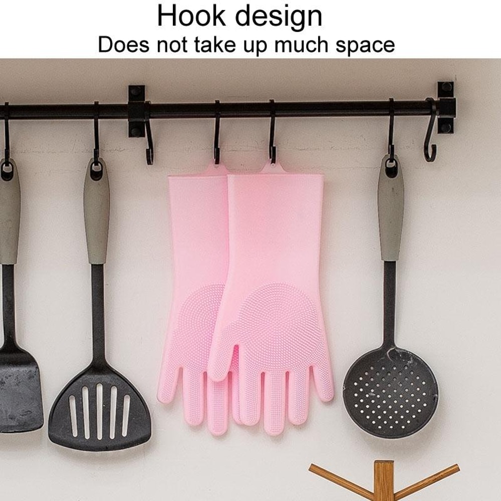 Reusable Silicone Dishwashing Gloves, Waterproof Kitchen Cleaning Gloves for Men & Women
