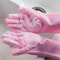 Reusable Silicone Dishwashing Gloves, Waterproof Kitchen Cleaning Gloves for Men & Women