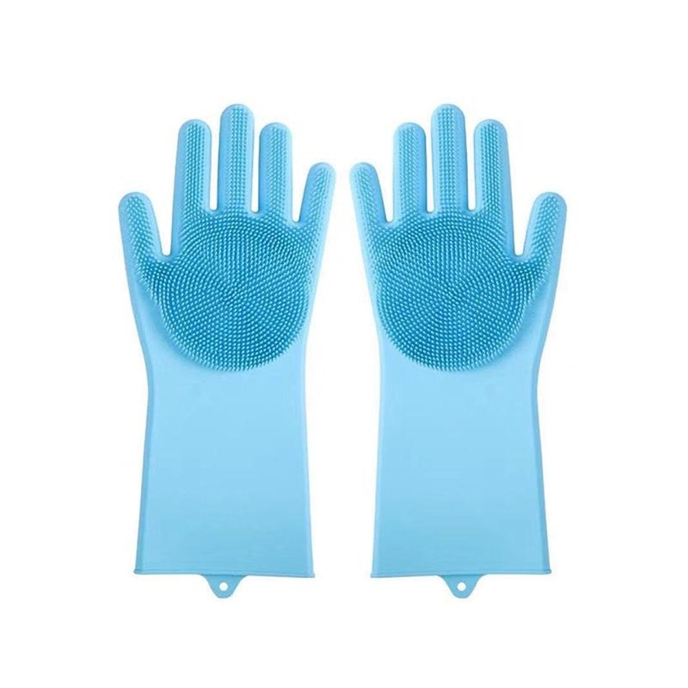 Reusable Silicone Dishwashing Gloves, Waterproof Kitchen Cleaning Gloves for Men & Women