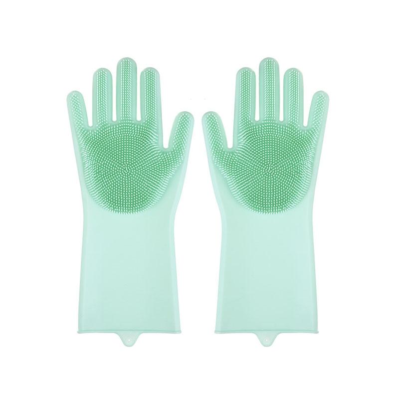 Reusable Silicone Dishwashing Gloves, Waterproof Kitchen Cleaning Gloves for Men & Women