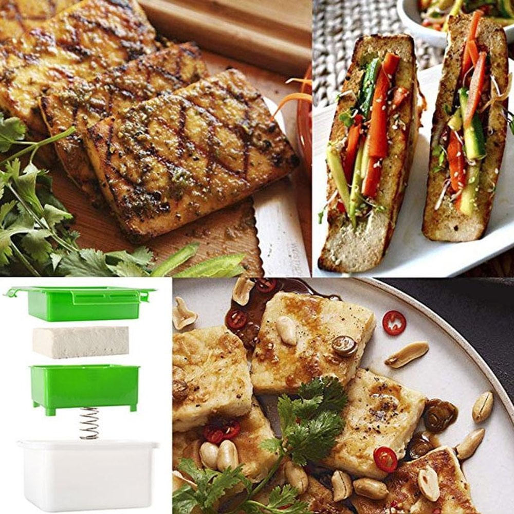 Built-In Tofu Press & Squeezer Kitchen Draining Machine White Green