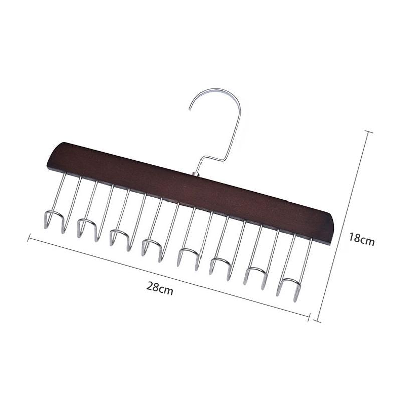 Wooden Sling Hanger Tie Organizer & Scarf Storage Rack Space Saving Wardrobe Drying Hanger