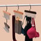 Wooden Sling Hanger Tie Organizer & Scarf Storage Rack Space Saving Wardrobe Drying Hanger