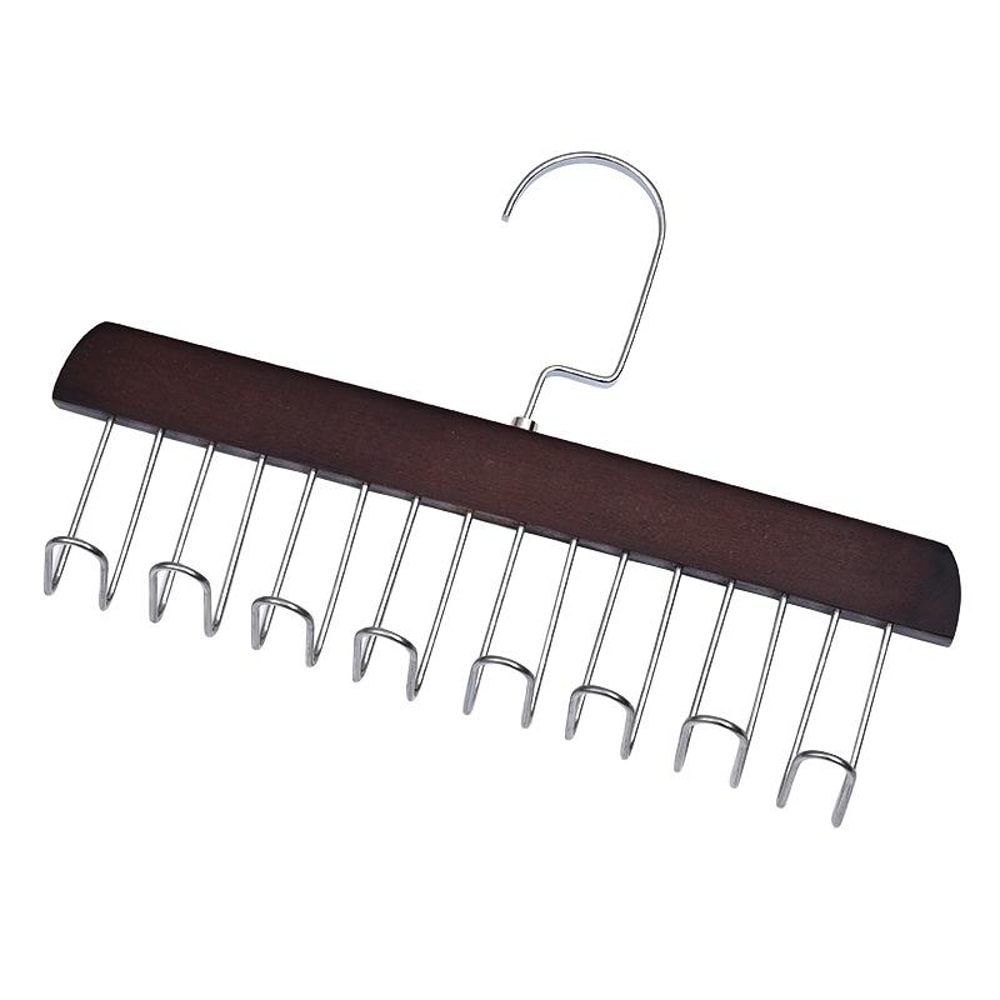 Wooden Sling Hanger Tie Organizer & Scarf Storage Rack Space Saving Wardrobe Drying Hanger