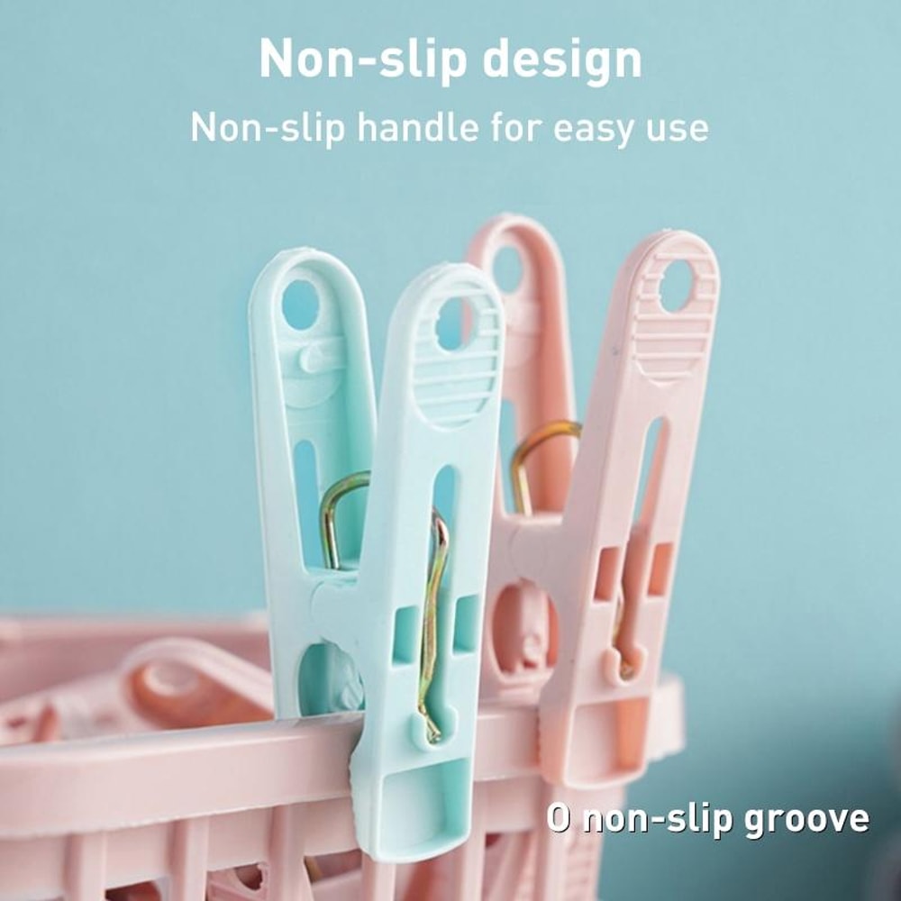 Sock Clips Laundry Clips Plastic Clothespins Basket Organizer for Home and Travel